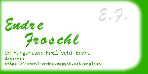 endre froschl business card